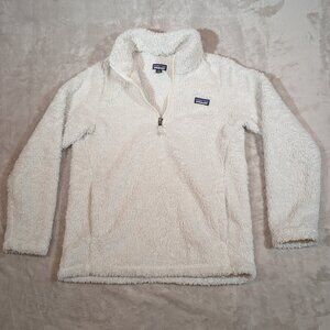 Patagonia Los Gatos 1/4 Zip Jacket Youth Kids XL 14 Sweater Birch White Fleece